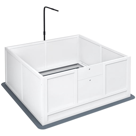 Zateety Whelping Box for Dogs 41"x39" with Adjustable Door and Pig Rail, Puppy Whelping Box with Retractable Light Stand for Small Medium Large Breeds