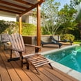 thumbnail image 1 of Zateety Wooden Adirondack Chair Outdoor Patio Lounge Chair w/ Ottoman - Rustic Brown, 1 of 5