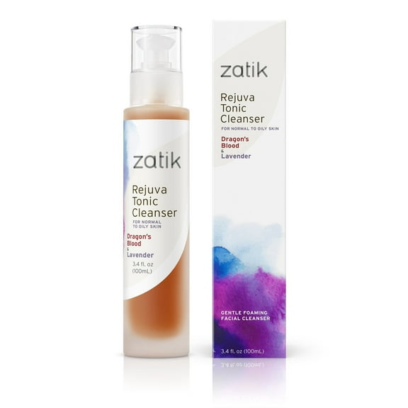 Zatik Naturals - Rejuva Tonic Cleanser with Dragon’s Blood and Lavender, Vegan, Non GMO, Free of Gluten, Soy and Alcohol, pH Balanced, Biodegradable, 3.4 fl oz,100ml