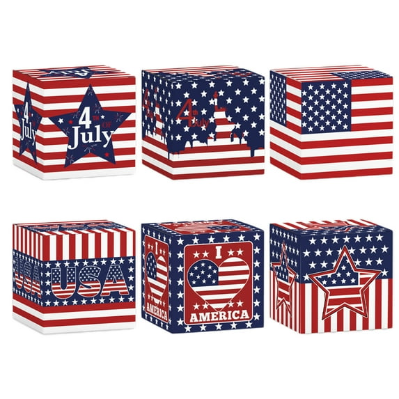 Zatoumnr 12Pcs American Flag Party Candy Box Recyclable Patriotic Thank You Goodie Gift Treat Bags For Patriotic Veterans Day Memorial Independence Retirement Party Memorial Day Home Decor