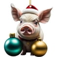 thumbnail image 1 of Zatoumnr Acrylic Pig Flat Car Pendant, Novelty Christmas Tree Ornament, Unique Pig-shaped Hanging Decoration Christmas Hanging Ornament Party Holiday Supplies, 1 of 8