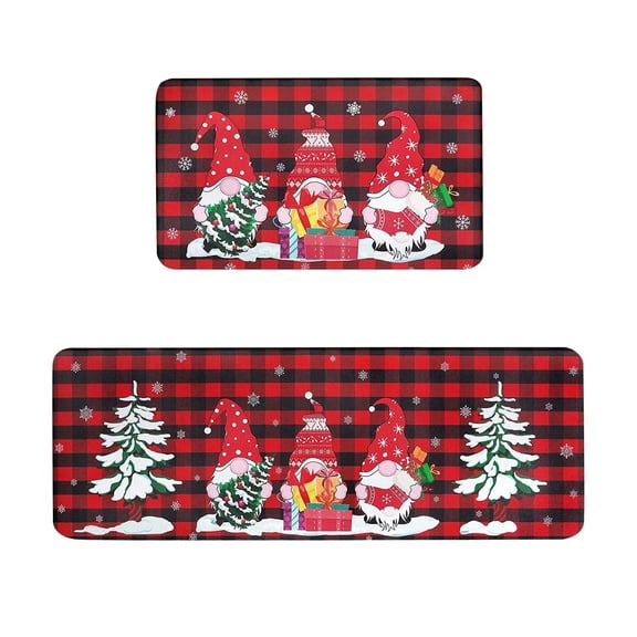 Zatoumnr Christmas Kitchen Rugs Set, 2 Pcs Non-Slip Mats for Floor, Merry Christmas Kitchen Decor Christmas Holiday Gifts Decorations Party Holiday Supplies