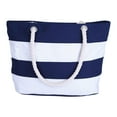 thumbnail image 1 of Zatoumnr Hemp Rope Striped Canvas Bag for Women, Fashion Travel Shopping Tote, Large Capacity Beach Bag, Practical and Stylish Design Holiday Tote, 1 of 7