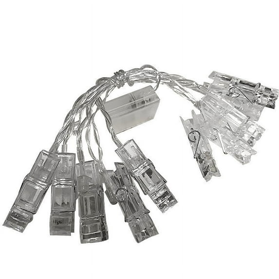 Zatoumnr LED Clip Light String, Battery USB Christmas String Light with Photo Wall Clip Ins for Small Lantern Decorative Lighting Christmas Gifts Family Christams Holiday Supplies