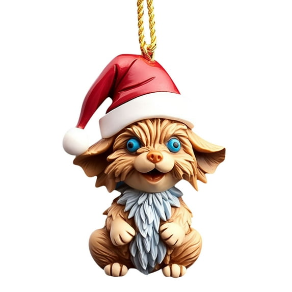 Zatoumnr Pet-Themed Flat Dog Christmas Tree Ornaments, Home Holiday Decorations for Animal Lovers Christmas Decorations Indoor Outdoor Christmas Gifts for Women Men Family