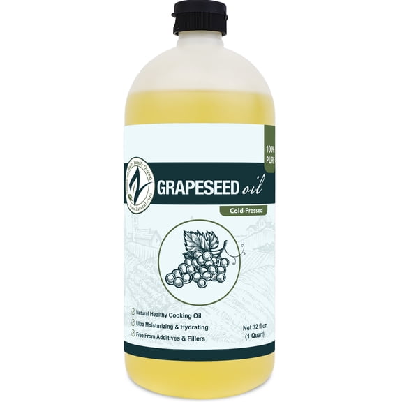 Zatural Grapeseed Oil - Cold-Pressed, Virgin, Undiluted, 100% Pure Grapeseed Oil, 32 oz