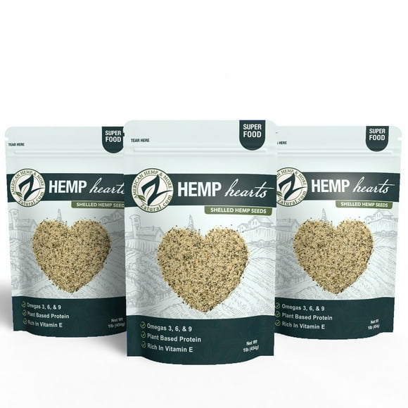 Hemp Hearts - 100% Pure Hemp Hearts - Raw Shelled Hemp Seeds (3 Pounds)