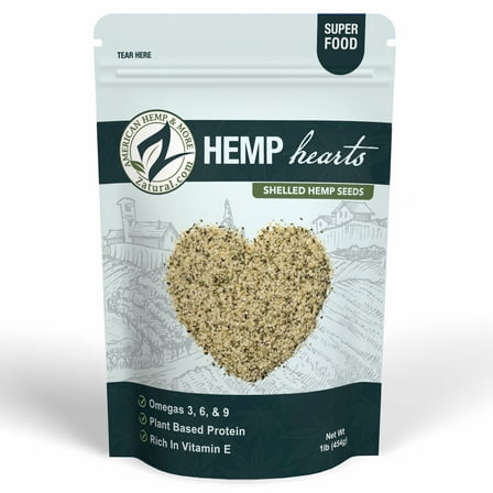 Zatural Organically Grown Hemp Hearts Pure Hulled Hemp Seeds Raw Plant Based Proteins & Vegan Omegas (1 pounds)