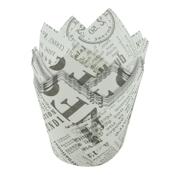 Zauma 50Pc Tulip Paper Cups,Bakeware,Cupcake Liners For Baking Nonstick Heat Greaseproof Baking Wrappers Cake Greaseproof Paper,50Pc Tulip Cupcake Greaseproof Paper H