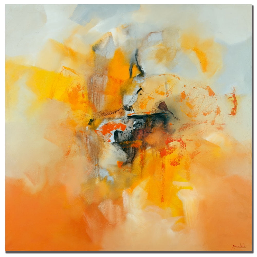 Zavaleta Abstract IV Orange and Yellow Canvas Wall Art, 24" x 24"