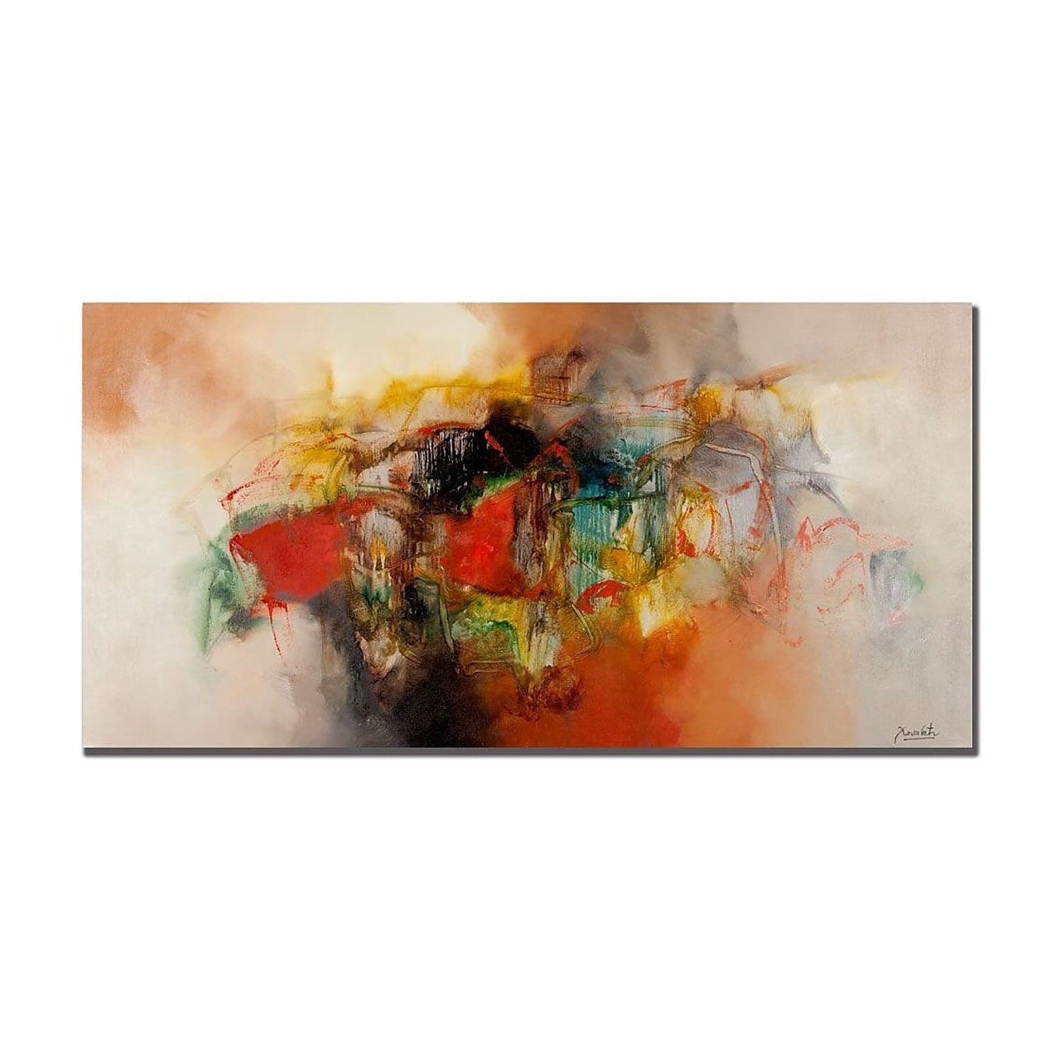 Zavaleta Abstract VI Large Canvas Art in Bright Colors