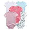 thumbnail image 1 of Zavbaby Baby Boy Girl Cotton Short Sleeve Bodysuits,5-Pack,Sizes 0-12M, 1 of 11