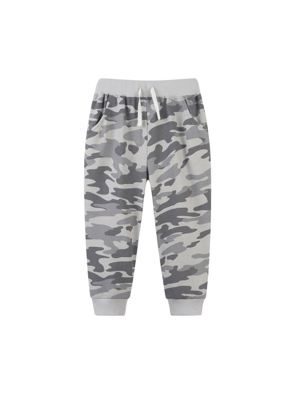 5-6T Kids Fall Winter Sweatpants for Boys Fashion Casual Elastic Waist Drawstring Workout Long Pants 5t 6t 7t 8t Little Boys Loose Comfy Active Pants with Pockets (Grey,4-5 Years)