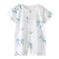 thumbnail image 1 of Zaveiop Baby Boy Cotton Short Sleeve Rompers Toddler Infant Unisex Short Sleeve Jumpsuit Shorts Summer One Piece 0 3 6 9 12 18 24 Months Baby Boy Summer Clothes (Light Blue,6-12 Months), 1 of 4