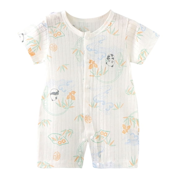 Zaveiop Baby Boy Cotton Short Sleeve Rompers Toddler Infant Unisex Short Sleeve Jumpsuit Shorts Summer One Piece 0 3 6 9 12 18 24 Months Baby Boy Summer Clothes (Light Green,0-6 Months)