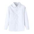 thumbnail image 1 of Zaveiop Boys Girls Long Sleeve Dress Shirts Kids Classic Collared Button-Down Shirt School Uniform Shirts (6-7 Years, White), 1 of 3