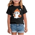 thumbnail image 1 of Zaveiop Girls Halloween T Shirt Cute Ghost Graphic Short Sleeve Crew Neck Kids Holiday Wear Size 2-3 Years, 1 of 5