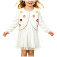 thumbnail image 1 of Zaveiop Girls Long Sleeve Knitted Bolero Cardigan Toddler Kid Cropped Button Closure Dress Up Jacket Tops Toddler Girls Sweater (7-8 Years, White), 1 of 9