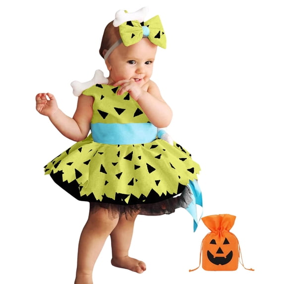 Zaveiop Infant Baby Toddler Girl Halloween Party Dress Up Age Outfit with Headband Size 3-4 Years