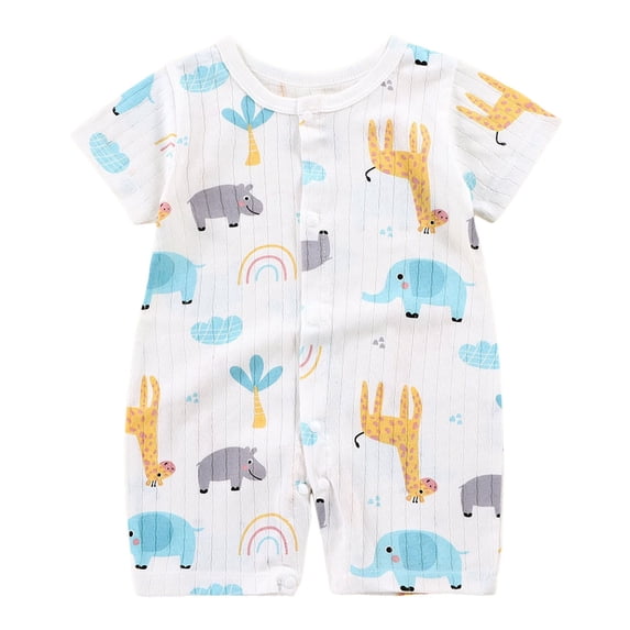 Zaveiop Infant Boy Clothes 0 3 6 9 12 18 24 Months Baby Boy Summer Romper Short Sleeve Bodysuit Infant Outfits (Yellow,6-12 Months)
