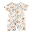 thumbnail image 1 of Zaveiop Infant Boy Clothes 0 3 6 9 12 18 24 Months Baby Girl Summer Romper Cotton Short Sleeve Thin Crawling Suit Baby Onesie Ha Outfits (Orange,6-12 Months), 1 of 4