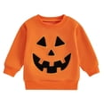 thumbnail image 1 of Zaveiop Toddler Baby Girl Boy Halloween Outfit Pumpkin Embroidery Knit Sweater Sweatshirt Top Fall Winter Clothes Size 3-4 Years, 1 of 9