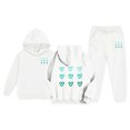 thumbnail image 1 of Zaveiop Toddler Girls Outfits Sets Fall Winter Hoodie Joggers Comfy Casual Kids Print Cute Girls Fall Winter Clothing 3-13T Children Hoodie Sets Size 6-7 Years, 1 of 7