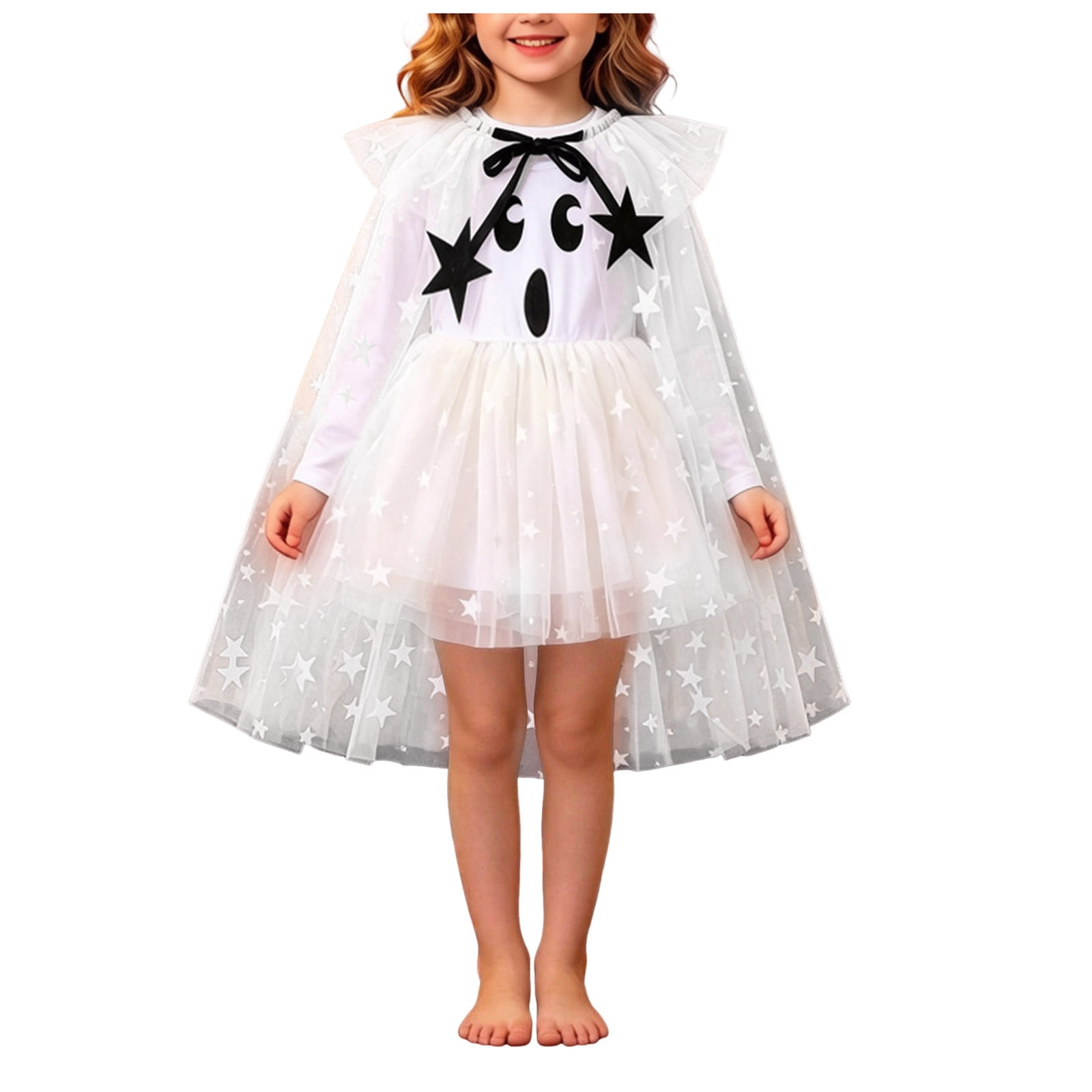 Scrub Garb Zaveiop Toddler Girls White Cute Ghost Cosplay Outfit Long Sleeve ...