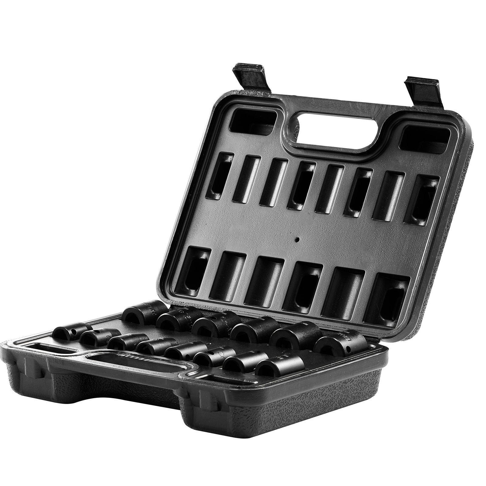Zaverox 14PCS 3/8" Drive Shallow 6 Point Impact Socket Set, Metric 7-20mm Cr-Mo Alloy Steel Auto Repair Socket Kit with Storage Case