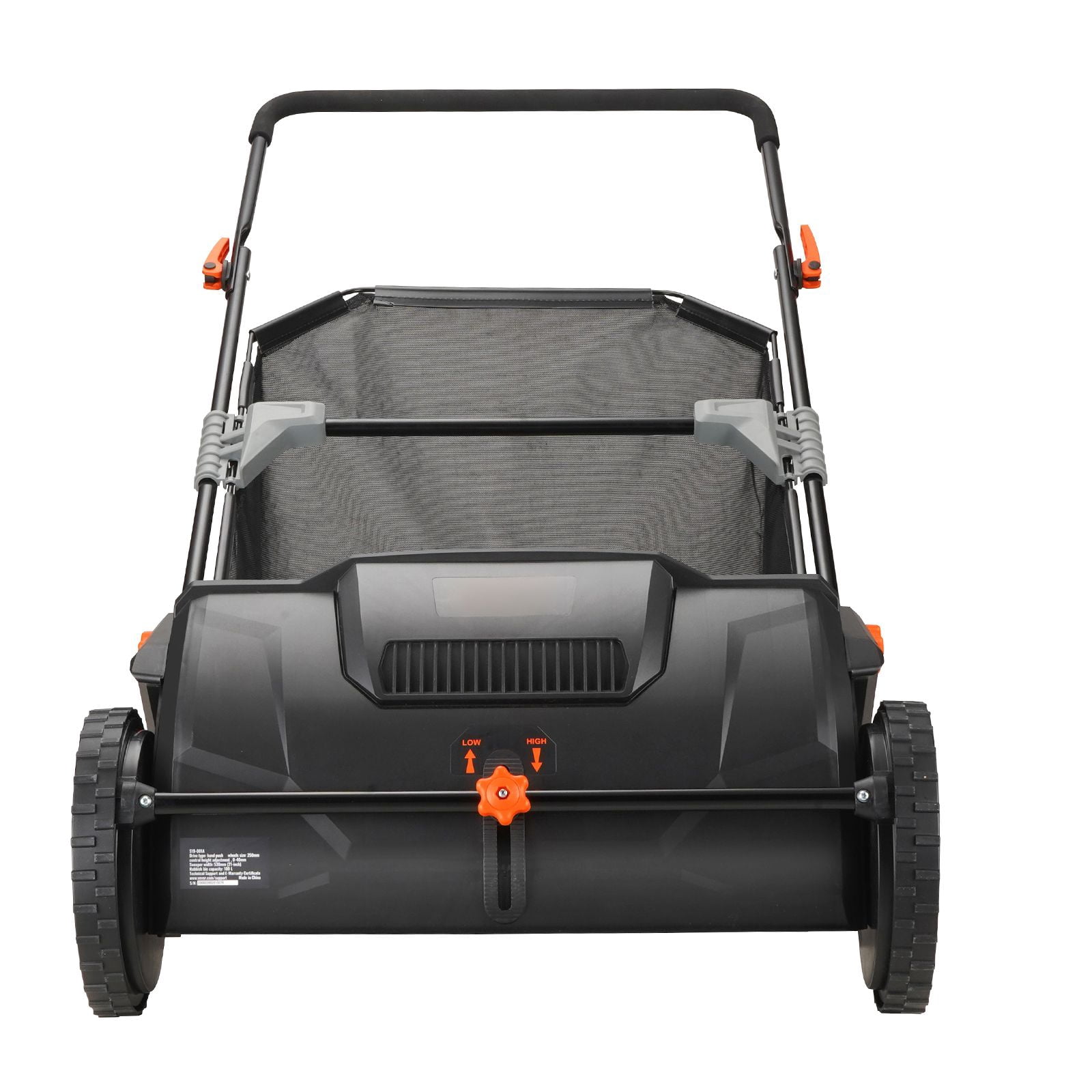 Zaverox 21" Push Lawn Sweeper for Leaves & Grass,Thickened Steel, 3.5 cu. ft. Hopper Bag, 2 Spinning Brushes