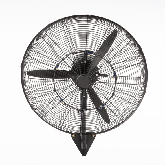 Zaverox  24 Inch Wall-Mount Misting Fan, 3-Speed High Velocity Max 7000 CFM, Waterproof Oscillating Industrial Wall Fan for Warehouse, Greenhouse, Workshop, Black, ETL Listed