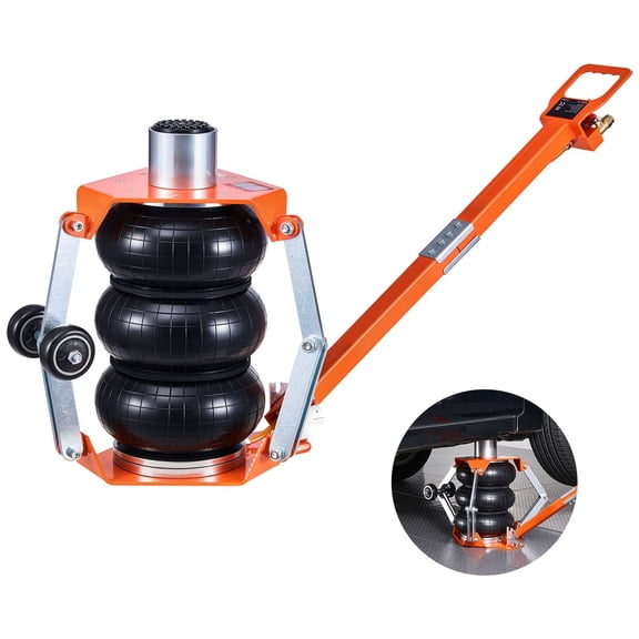 Zaverox 3 Ton Triple Bag Air Jack, Fast Lifting Pneumatic Jack with Heightened Column, 18.5 Inch Lift Height, Adjustable Handle for Vehicle Repair