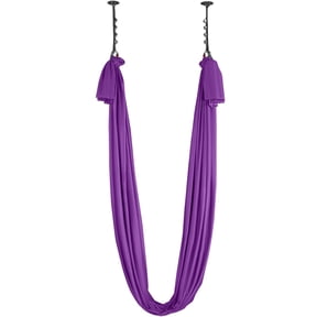Zaverox 8.7 Yards Purple Aerial Silk Yoga Swing Kit, 100gsm Nylon with Full Hardware & Guide for Fitness Bodybuilding