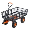thumbnail image 1 of Zaverox Heavy-Duty Metal Garden Cart, 880Lbs Capacity Dual-Function Handle Dump Cart with 10" Wheels Easy Assembly, 1 of 6