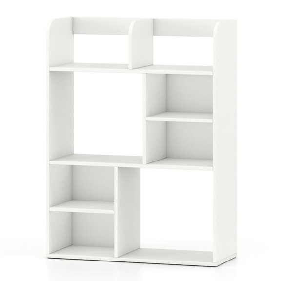 Zaverox Home Office Desktop Storage Organizer, Desktop Display Rack Featuring 8 Open Cubes for Desk Decor & Collection