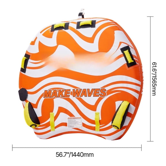 Zaverox Inflatable Towable Tube for 1-2 Riders, 340lbs Capacity, Boat Towing Tube with Fins and Double-Stitched Nylon Cover