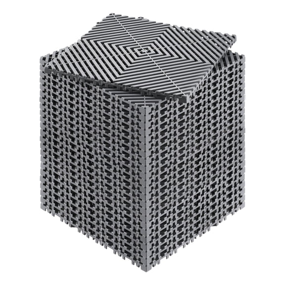 Zaverox Interlocking Drainage Mat 12"x12", 24 Pack Non-Slip Gray PP Modular Floor Tiles for Garage, Garden, Kitchen & Outdoor