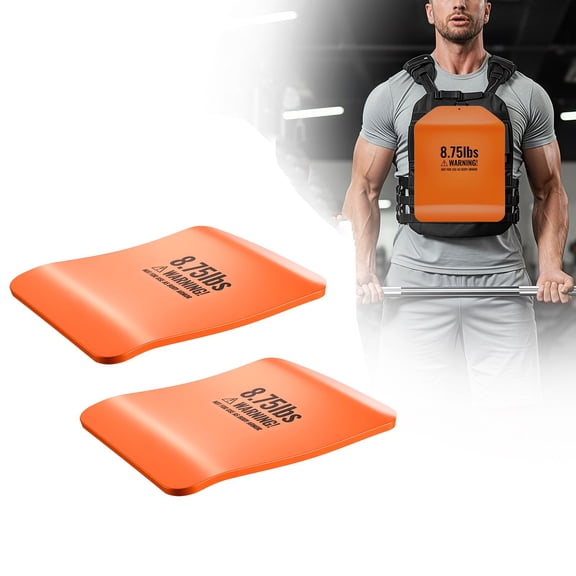 Zaverox Pair 8.75LB Curved Steel Tactical Weight Vest Plates, Ergonomic Contour Extra Weights for Endurance Training, Running & Heavy Workout