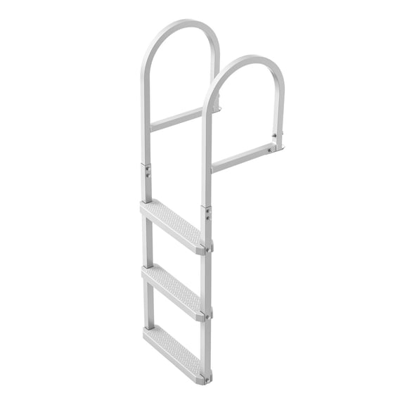 Zaverox Quick Detachable 3 Step Aluminum Dock Ladder, Non-Slip PP Wide Steps 500lbs Load for Lake Swimming Pool Marine Access
