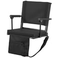 thumbnail image 1 of Zaverox Stadium Seat, Portable Bleacher Seat with Armrest, Back Support and Thick Cushion, Bench Chair for Bleacher Includes Shoulder Strap, Hooks, Cup Holder, Black Football Bleachers Seats, 1PCS, 1 of 6