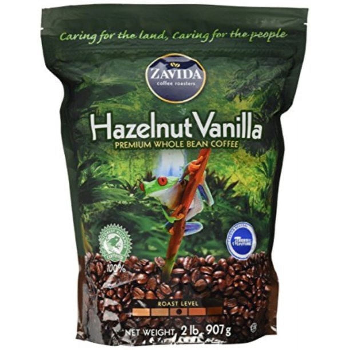 Zavida Coffee, Hazelnut Vanilla Whole Bean Arabica Coffee, 2 lb