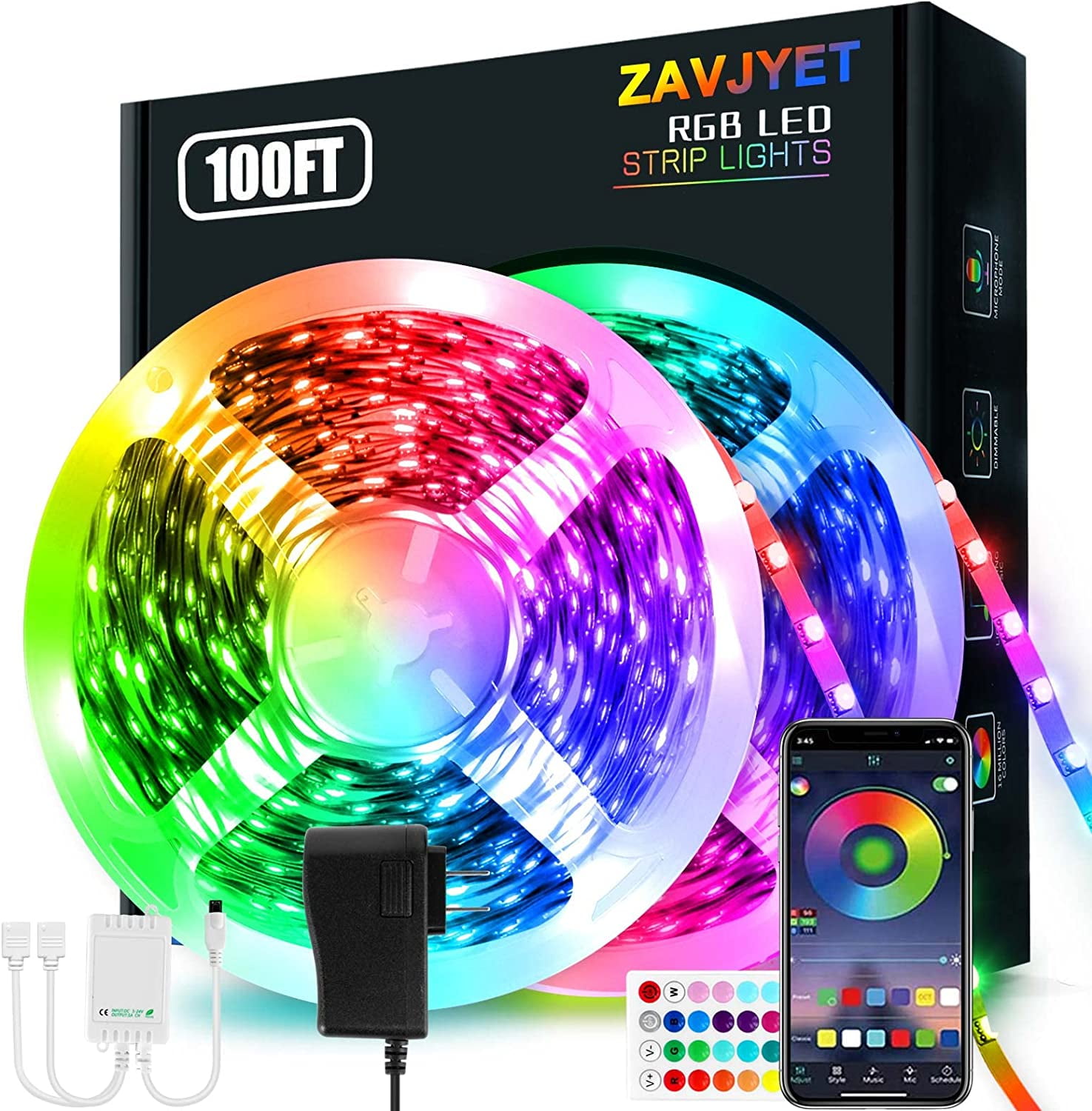 Rosnek LED Stripe Smart, RGB, Musiksyn, APP/Fernbedienung, für TV