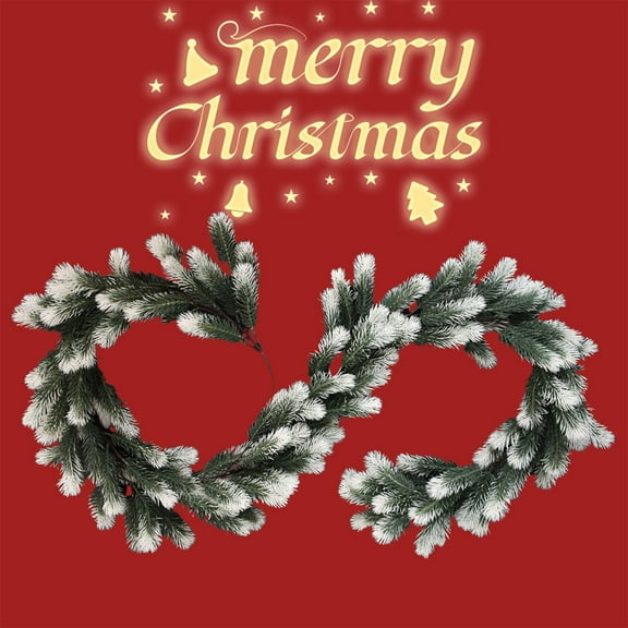 Zawou 1.8m Artificial Christmas Garland with Lights, Snow-Flocked Pinecones and Berries, Holiday Indoor and Outdoor Decor