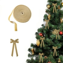Zawou 10m Beige Velvet Christmas Ribbon with Wired Edge for DIY Gift Wrapping, Tree Decoration, and Festive Craft Projects