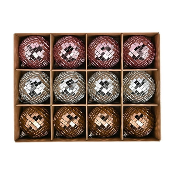 Zawou 12-Piece Mirror Ball Set, Reflective Nightclub-Style Christmas Ornaments for Stage, Party, and Wedding Decorations, Indoor or Photography Props