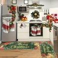 thumbnail image 1 of Zawou 2 PC Christmas Rugs Set, Buffalo Plaid Poinsettia Floor Mats for Living Room, Kitchen, Bedroom and Bathroom Holiday Decoration, 1 of 6