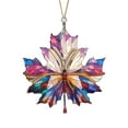 Zawou 2024 Maple Leaf Shaped Wall Decoration,Stained Glass Window