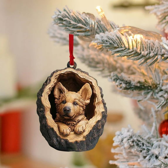 Zawou 2025Clearance Christmas Tree Animal Pattern Acrylic Ornament,Super Cute Dog Animal Christmas Ornament, Forest Animal Decoration,Ceiling, Christmas Decor Keepsake Gifts,Puppy B