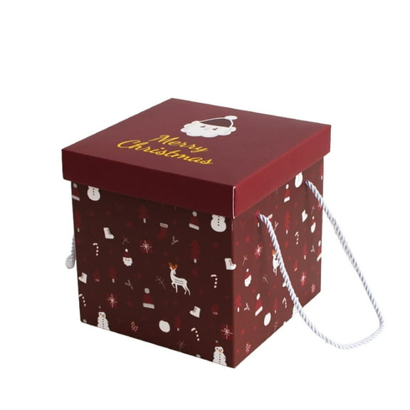Zawou 2Pc Large Christmas Gift Boxes With Lids,20Cm Snowflake Design Folding Square Gift Boxes For Christmas Decorative,Xmas,Present,Storage,Candy Handheld Gift Box Empty Box