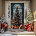 thumbnail image 1 of Zawou 35x71 Inch Multicolor Christmas Door Cover Featuring Tree Pattern, Festive Elastic Decoration for Holiday Home Front Door and Wall, 1 of 6